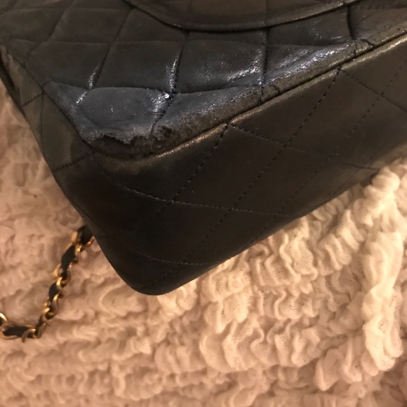 Chanel double flap navy lambskin bag - Picture 7 of 8